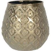 Clayre & Eef Theelichthouder Ø 10x10 cm Goudkleurig Glas