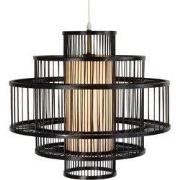 Fine Asianliving Bamboe Hanglamp Zwart Handgemaakt - Louis D60xH60cm