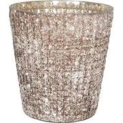 Clayre & Eef Theelichthouder Ø 13x15 cm Bruin Glas