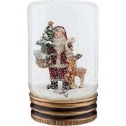 Clayre & Eef Sneeuwbol Kerstman Ø 5x9 cm Rood Glas