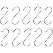 QUVIO Ophanghaken - RVS - Zilver - M - 9,5 cm (h) - 10 stuks