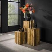 Hoyz Collection - Bloemenzuil Bole 45 Cm - Massief Gerecycled Teakhout