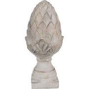 Clayre & Eef Decoratie Beeld Dennenappel Grijs Steen