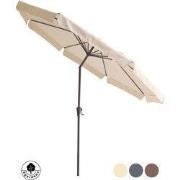 4gardenz® Parasol Rond 300 cm met Volant - Kantelbaar - Creme