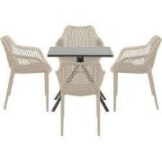 Garden Impressions Air XL tuinset 5-delig taupe - Rimini tuintafel 80x...