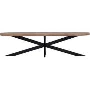 Eettafel Ovaal Mangohout - Zwart Metaal Onderstel - Barn - Giga Meubel