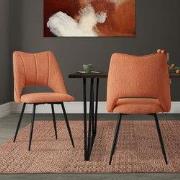 Eetkamerstoel set van 2 oranje gestoffeerd incl. montagemateriaal Gest...