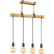 Home sweet home hanglamp Denton 4L - hout / roest