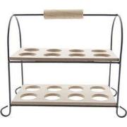 Clayre & Eef Eierhouder 21x11x20 cm Zwart Hout