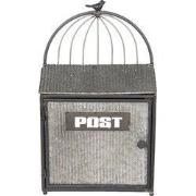 Clayre & Eef Brievenbus 29x12x48 cm Grijs Bruin Metaal