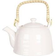 Clayre & Eef Theepot met Filter 600 ml Wit Porselein