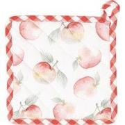 Clayre & Eef Pannenlap 20x20 cm Rood Groen Katoen Appel