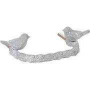 Clayre & Eef Handgreep 13x3x8 cm Grijs IJzer Vogels