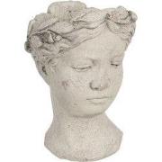 Clayre & Eef Bloempot 18x17x25 cm Grijs Bruin Steen