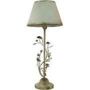 Clayre & Eef Tafellamp Ø 33x79 cm Wit IJzer Bladeren