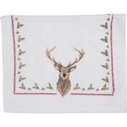 Clayre & Eef Gastendoekje 40x66 cm Beige Bruin Katoen Hert