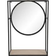 Clayre & Eef Spiegel 36x50 cm Zwart IJzer