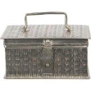 Clayre & Eef Opbergdoosje 21x14x11 cm Zilverkleurig IJzer