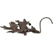 Clayre & Eef Kandelaar 13x9x3 cm Bruin IJzer Bladeren