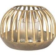 Clayre & Eef Windlicht Ø 15x10 cm Goudkleurig Metaal