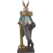 Clayre & Eef Beeld Konijn 15x9x45 cm Bruin Grijs Polyresin