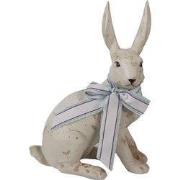 Clayre & Eef Beeld Konijn 20x11x28 cm Beige Groen Polyresin