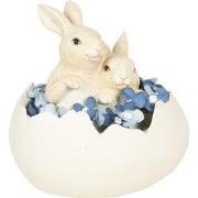 Clayre & Eef Beeld Konijn 14x10x14 cm Wit Kunststof