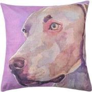Clayre & Eef Kussenhoes 43x43 cm Bruin Paars Polyester Hond