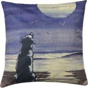 Clayre & Eef Kussenhoes 43x43 cm Blauw Grijs Polyester Hond