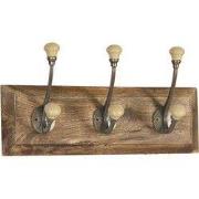 Clayre & Eef Wandkapstok 30x7x10 cm Bruin Hout