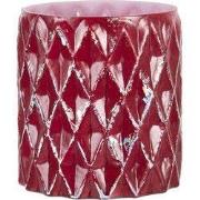 Clayre & Eef Theelichthouder Ø 10x11 cm Rood Glas