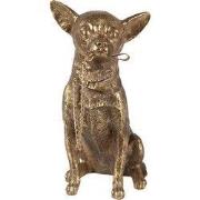Clayre & Eef Beeld Hond Goudkleurig Polyresin