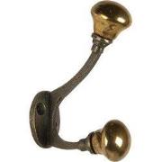 Clayre & Eef Wandhaak 3x5x9 cm Goudkleurig Metaal