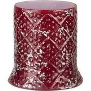 Clayre & Eef Theelichthouder Ø 6x7 cm Rood Glas