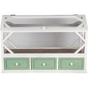 Clayre & Eef Decoratie Kweekkastje 76x33x51 cm Wit Groen Hout