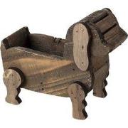 Clayre & Eef Bloempot 26x12x11 cm Bruin Hout Hond