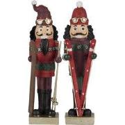 Clayre & Eef Beeld Notenkraker 17 cm Rood Groen Kunststof