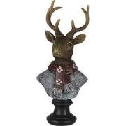 Clayre & Eef Beeld Hert 10x9x23 cm Bruin Polyresin