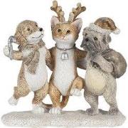 Clayre & Eef Beeld Dieren Grijs Beige Kunststof Dieren