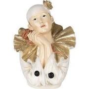 Clayre & Eef Beeld Clown 11x11x15 cm Wit Goudkleurig Kunststof