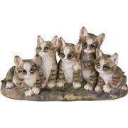 Clayre & Eef Beeld Kat Grijs Kunststof