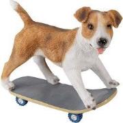 Clayre & Eef Beeld Hond 18x9x18 cm Bruin Wit Kunststof