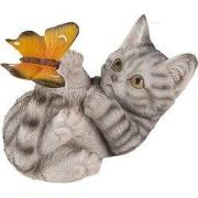 Clayre & Eef Beeld Kat Grijs Kunststof