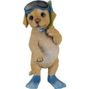 Clayre & Eef Beeld Hond 11x11x23 cm Bruin Kunststof