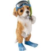 Clayre & Eef Beeld Hond 11x11x23 cm Bruin Kunststof