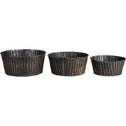 Clayre & Eef Planthouder Ø 24 Ø 21 Ø 19cm Zwart Zink