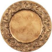 Clayre & Eef Onderbord Ø 33 cm Goudkleurig Kunststof