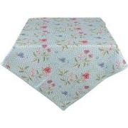 Clayre & Eef Tafelkleed 150x150 cm Blauw Groen Katoen Bloemen