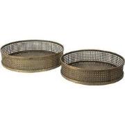 Clayre & Eef Decoratie Dienblad Set van 2 Koperkleurig IJzer