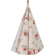 Clayre & Eef Theedoek Ø 80 cm Beige Katoen Rozen